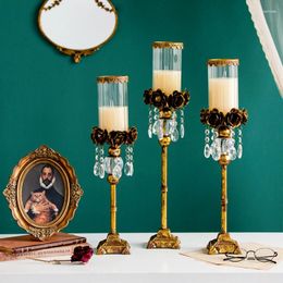 Candle Holders Nordic Style Vintage Holder Romantic Candlestick Table Glass Wedding Decoration Candelero Home Decor BC50ZT