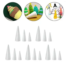 Party Decoration 15Pcs Foam Cones 14cm 23cm 25cm Tall Decors Polystyrene For Holiday Celebration Children Kids Classroom Activities Crafts