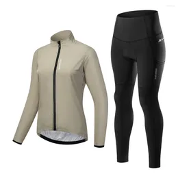 Racing Sets Windproof And Water-repellent Slim Fit Breathable Warm Outdoor Sports Cycling Jersey Long Sleeve Pants Suit