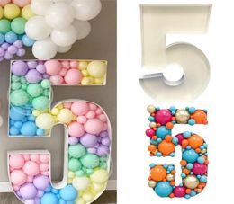 73cm Blank Giant Number 1 2 3 4 5 Balloon Filling Box Mosaic Frame Balloons Stand Kids Adults Birthday Anniversary Party Decor 2205387721