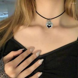 Pendant Necklaces Black Rope Clavicle Chain Necklace Round Bead Neckchain Stylish Collarbone Chains Decoration For Daily Wear