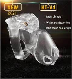yutong 2021 New Design 100 Resin HTV4 Male Chastity Device with 4 Penis Rings Chastity Lock Cock Cage Penis Sleeve Toys For Men23113120