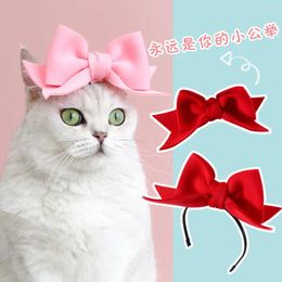 Dog Apparel Lovely Bow Tie Hair Hoop For Cats Princess Cat Party Head Wear Pet Gifts Small Medium Dogs Accessories Elastic Products