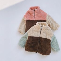 Animals Children Winter Clothes Kids Fleece Warm Jacket Baby Boy Girl Color Block Plush Coral Fleece Thick Zipper Wool Coat Jacket Tops