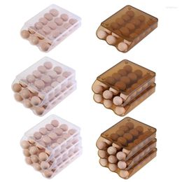 Storage Bottles Eggs Holder Automatically Rolling Container For Refrigerator Large Capacity Organizer Plastic Dispenser