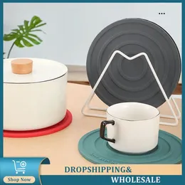 Table Mats Silicone Insulation Mat Round Heat Resistant Non-slip Heat-resistant Pot Holder Kitchen Accessories