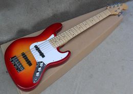 Factory Custom Cherry Sunburst 6 Strings Bass Guitar with 20 FretsMaple FingerboardChrome HardwaresOffer Customized3865586