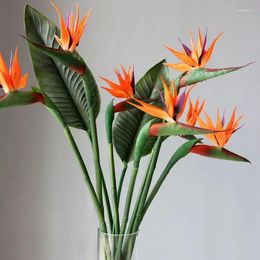 Decorative Flowers Artificial Single Branch Soft Glue Bird Of Paradise Plastic Home Decoration Ornaments Wedding Pography