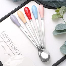 Coffee Scoops Spoon Minimalist Matte Black 304 Stainless Steel Creative Cute Individual For Gift Wholesale Tableware Ice Cream