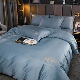 Bedding Sets Style Bedroom Bed Sheet Four-piece Winter Cotton Embroidery Simple Duvet Cover Fashionable Family El Set