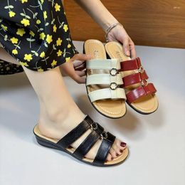 Slippers Women Summer Wedges Female Open Toe Flip Flops 2024 High Heels Sandals Design Dress Casual Slides Zapatillas Mujer