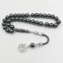 Tasbih Natural Hematite style misbaha muslim prayer beads islamic stone Rosary bracelet gifts for EID Adha Arab Jewellery 240408