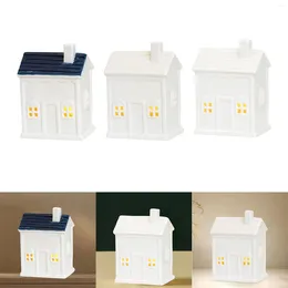 Candle Holders Ceramic House Holder Modern With LED For Desktop Church Celebrations