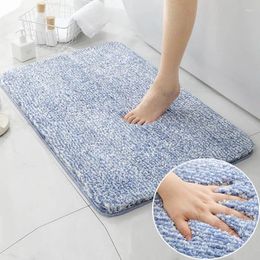 Bath Mats Flocking High-hair Mat Absorbent Floor Carpet Non-slip Foot Pad Rug Bathroom Area Rugs For Shower Room Entrance