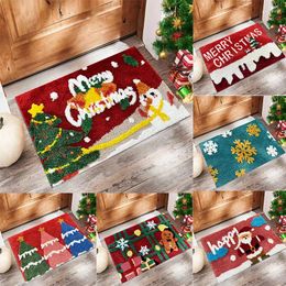 Bath Mats Anti-slip Shower Flocking Christmas Thickening Entrance Mat Doormat Rugs For The Bathroom Home Decoration Accessories