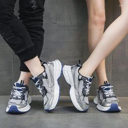 Casual Shoes Korean Version Of Silver And White Network Face Daddy 2024 Girls Breathable Sports Celebrity