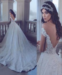 Said Mhamad ALine Wedding Dress Beaded Full Lace Applique Off Shoulder Sexy Backless Wedding Gowns Custom Made Culture Wedding Dr3470371