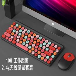 Keyboard Mouse Combos Neutral wireless keyboard and mouse office laptop lipstick silent set H240412