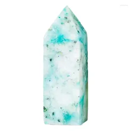 Decorative Figurines Natural Stones Crystal Point Wand Green Phoenix Healing Quartz Stone 4 Prism Pointed Meditation Reiki For