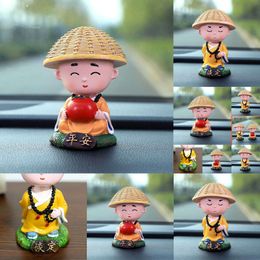 2024 2024 2024 Product Shakes Head Calm Monk Car Decoration Car Cute Cartoon Doll Centre Console Decoration Car Supplies