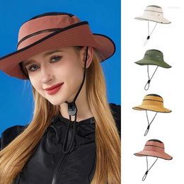 Berets Wide Brims Visor Hat For Camping Sun Protective Fisherman Foldable Waterproof Hiking Fashion Outdoor Sport H7EF