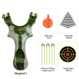 Arrow Fishing and Steel Ball Dual Purpose Pulley Fishing Slingshot Leather Band Target Paper Fish Dart Outdoor Hunting Package