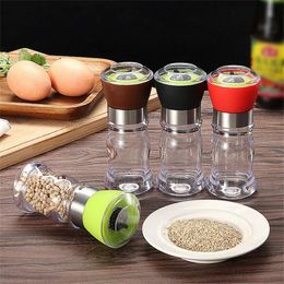 1/2PCS Salt And Pepper Mill Manual Food Grinders Spice Jar Containers Kitchen Gadgets Spice Bottles Glass Household Cooking