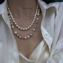 Zhenduo Ma Colour silver Grey white high gloss size pearl necklace Personalised simple and versatile temperament neck chain collarbone chain