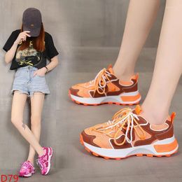 Casual Shoes Women's 2024 Thick Sole Versatile Running Round Toe Colored Breathable And Comfortable Sports