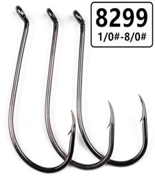 200pcs lot 8 Sizes 1 08 0 8299 Octopus Hook High Carbon Steel Barbed Fishing Hooks Fishhooks Pesca Tackle Accessories A025296l5218655