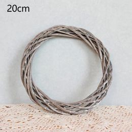 Decorative Flowers Wedding Rattan Ring Wreath Grey Wicker Vine Garland Suitable For Christmas Tree Happiness 25CM Diameter