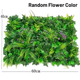 Decorative Flowers 1x 40x60cm Artificial Green Grass Square Plastic Lawn Plant Living Room Background Decoration Home Wall Decor