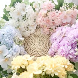 Decorative Flowers Nordic 10 Heads Artificial Autumn Hydrangea Begonia Fake Plant Home Decor Wedding Bride Gift Accessories Room Decoration