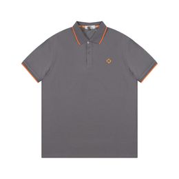 TOP Designer H Polo Shirts Men Luxury Polos Casual Mens orange letters T Shirt Letter Print Embroidery Fashion High Street Man H Tee high quality Breathable polo Shirt