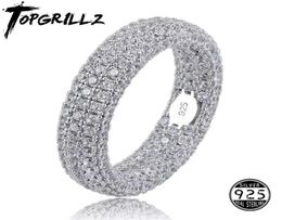 Quality 925 Sterling Silver Stamp Ring Full Iced Out Cubic Zirconia Men Engagement Rings Charm Jewelry For Gifts 2201217909885
