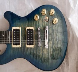 Custom Shop Paul Reed Blue Dragon039s Breath Quilted Maple Top Electric Guitar Flame Maple Neck Tremolo Bridge Natural Bindin1628761