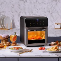 Fryers 12L Large Capacity Smart Electronic Digital Visual Deep Fryer Without Oil 1350W MultiFunction With Touchscreen Air Fryer