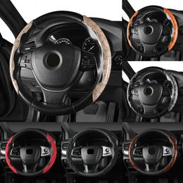 2024 2024 2 Halves Car Steering Wheel Cover 38Cm 15Inch Carbon Fibre Silicone Steering Wheel Booster Cover Auto Anti-Skid Accessories