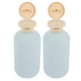 Liquid Soap Dispenser 2 Pcs Lotion Bottles Plastic Lids Wash Care Refillable Shampoo Travel Empty