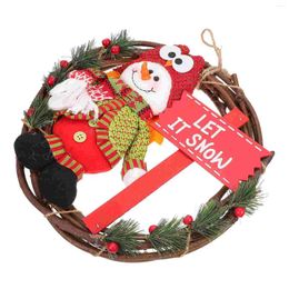 Decorative Flowers Christmas Front Door Ornament Wreath Artificial Vines Outdoors Rattan Garland Adornment