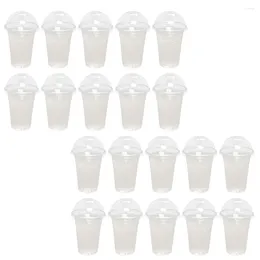 Disposable Cups Straws Dessert Lid Design Plastic Clear Milk Multi-function Juice Transparent Beverage
