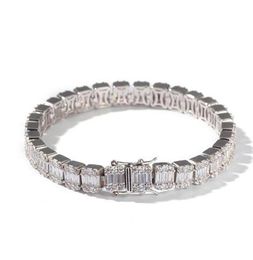 Hiphop Silver Square Diamond Bracelet Tenns Bracelet 7inch 8quotinch 86mm Simulate Dimonds Bangles Braceles1506608