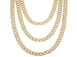 Hip Hop Iced Out chains For Men s Miami Long Heavy Gold Plated Cuban Link Necklace Mens Fashion rapper Jewellery Party Gift6875273