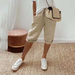 Women's Pants Casual Dress Knee Length Short Ladies Loose Drawstring Solid Women Work Business