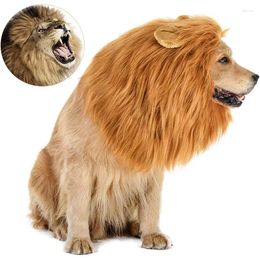 Dog Apparel Adjustable Pet Hat For Dogs And Cats Emulation Lion Hair Mane Scarf Halloween Max 80cm Head Circumference