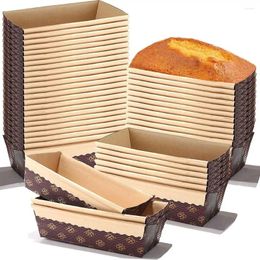 Baking Tools 25Pcs Wedding Disposable Kraft Toast Box Cake Liner Bread Tray Paper Loaf Pans