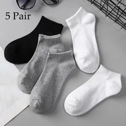 Sports Socks 5 Pair Cotton Slim Breathable Low-Cut Boat Deodorant And Sweat-Absorbent Suitable For Men Women