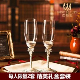 Wine Glasses Creative Crystal Champagne Cup A Pair Of Red Goblets Home Set Couple Wedding Gift Box