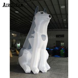 High Quality cute 8.2/13/26ft inflatable husky dog model balloon for Christmas decoration event