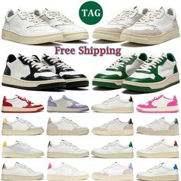 Free Shipping Designer Casual Shoes Autrys Medalist Sneaker Action shoes Autries USA Upper Two-Tone Leather Suede Low Panda Lows Loafers Platform Woman Trainers